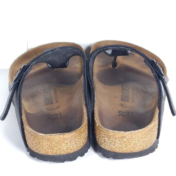 Birkenstock Women's Gizeh EU37 US6 Black Birko-Flor T-strap Thong Sandals Shoes - Picture 9 of 16